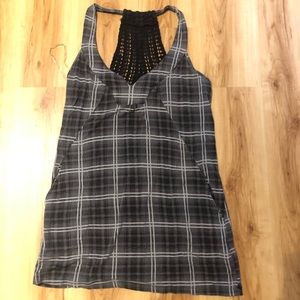 Black and Gray Plaid Tank Top